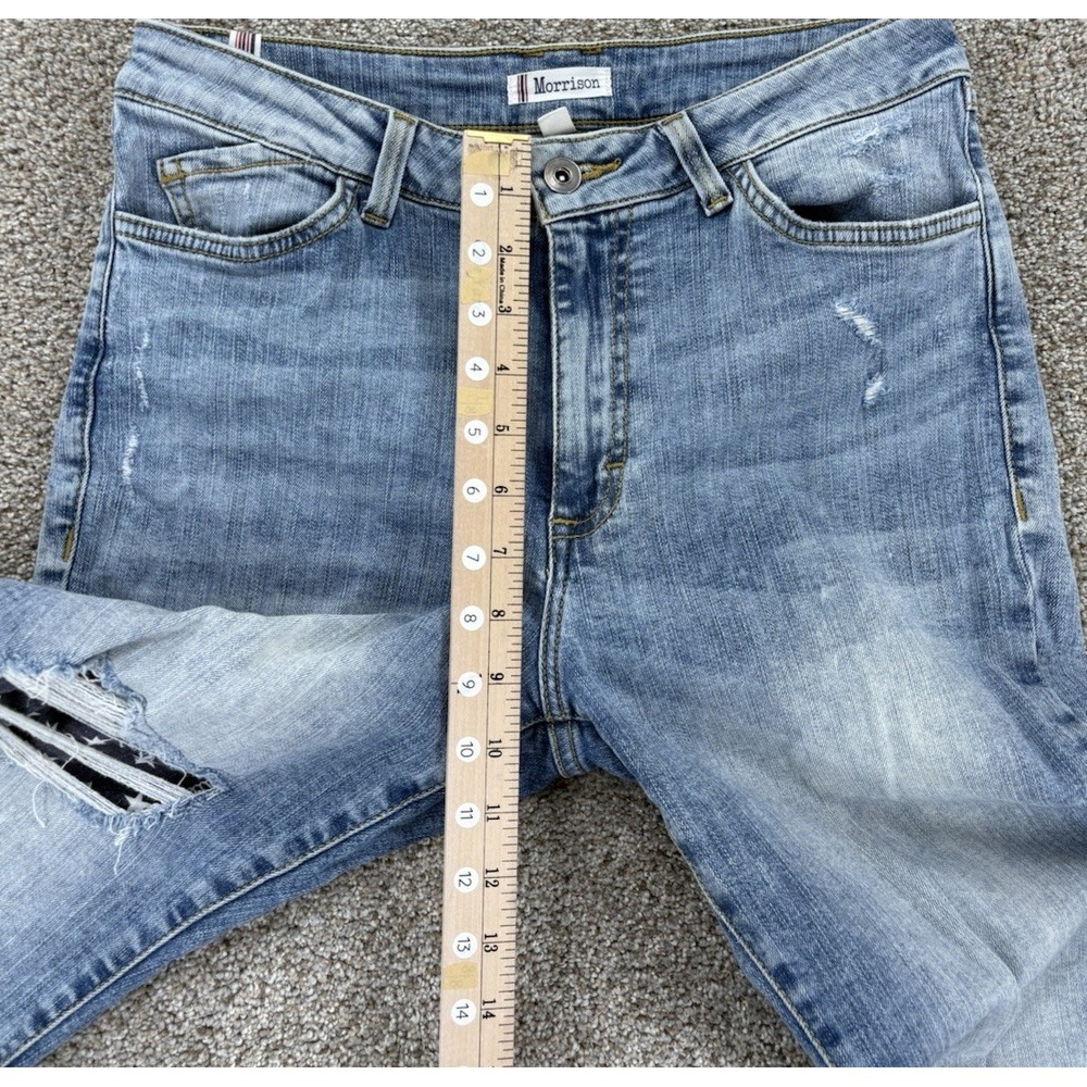 Morrison Bootcut Jeans Womens 29 Blue Rock-Star Stargazer Distressed Light Wash - Picture 13 of 14